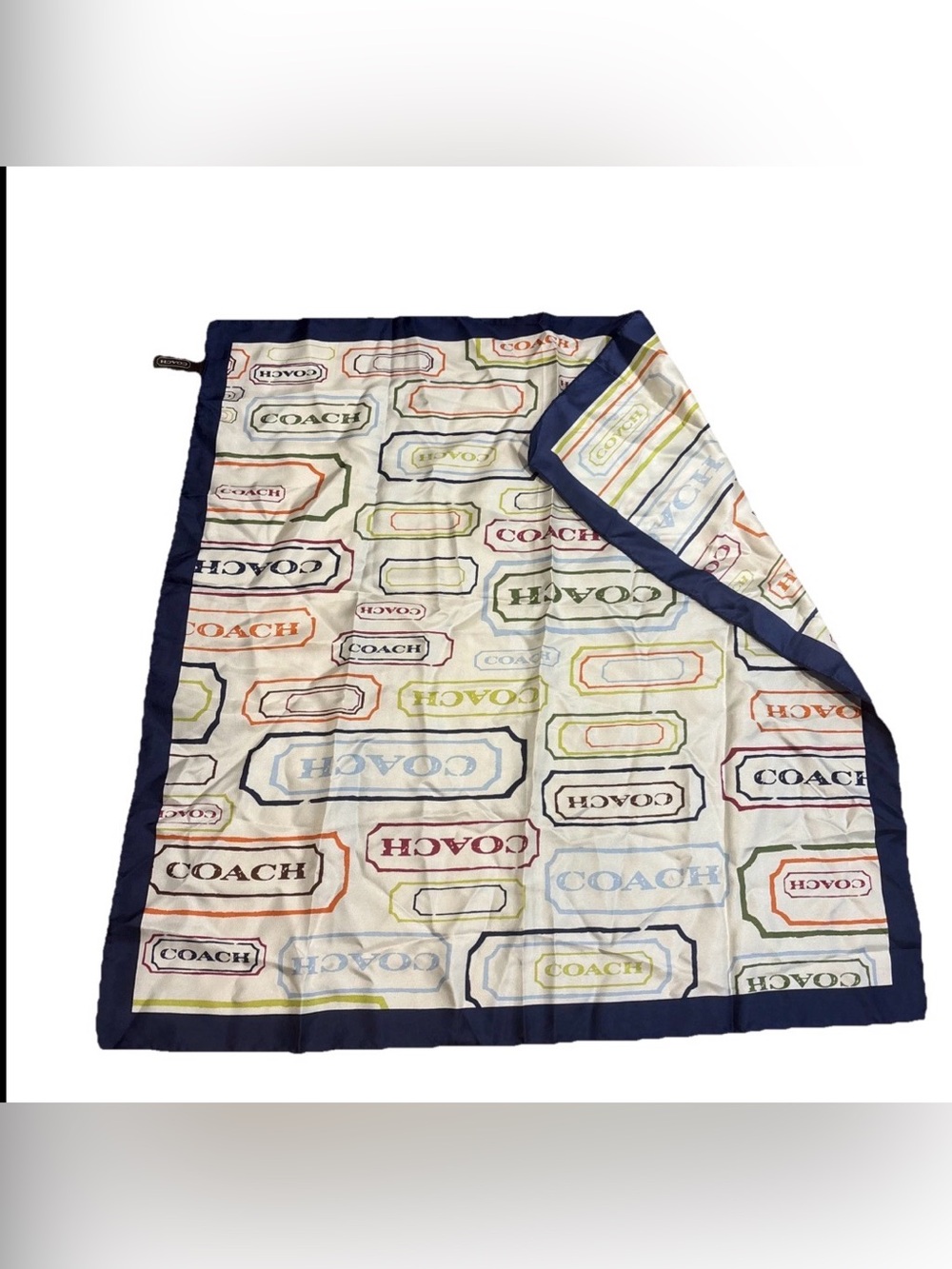 Coach 100% Silk Scarf Logo